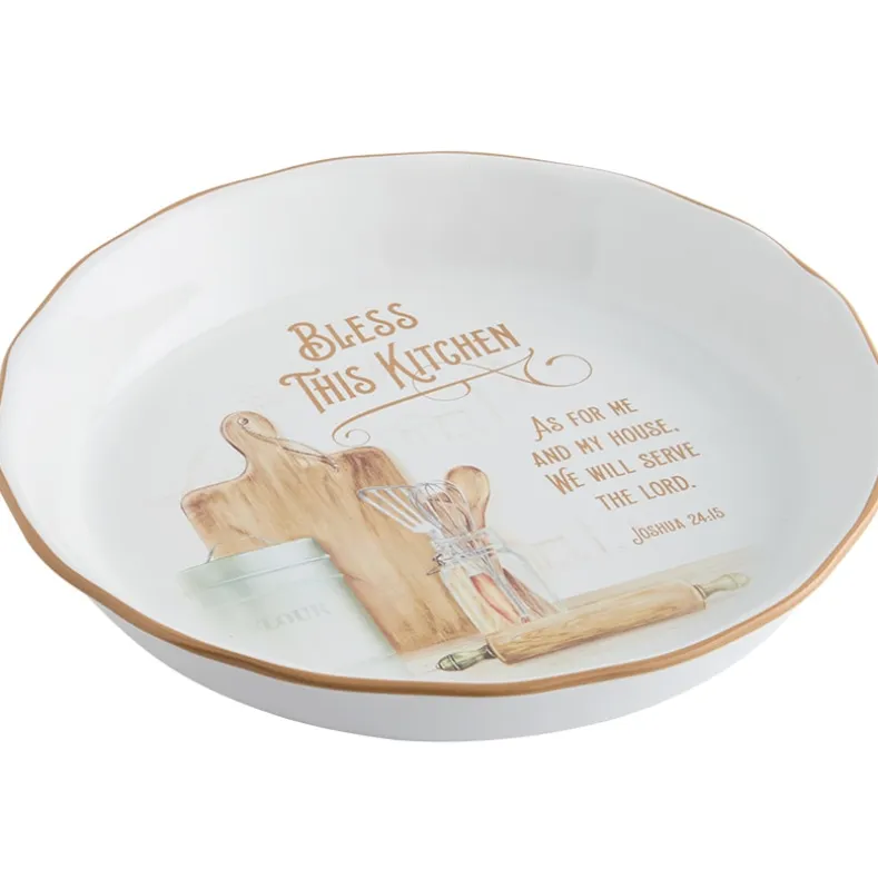 Bless This Kitchen Religious Decor - Pie Plate or Kitchen Prayer Plaque