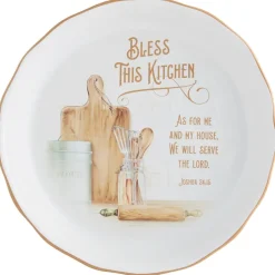 Bless This Kitchen Religious Decor - Pie Plate or Kitchen Prayer Plaque