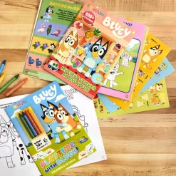 Bluey Activity 48 Page Soft Cover Books With Stickers Or 4 Crayons