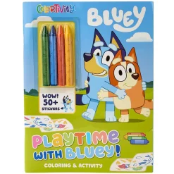 Bluey Activity 48 Page Soft Cover Books With Stickers Or 4 Crayons