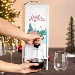 Boxed Wine Decorative Wooden Cover for Christmas - Holds 3L