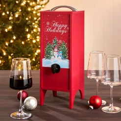 Boxed Wine Decorative Wooden Cover for Christmas - Holds 3L
