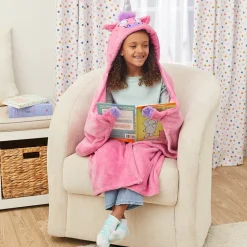 Bright Eyes™ Unicorn Blanket - Hooded Fleece with LED Eyes