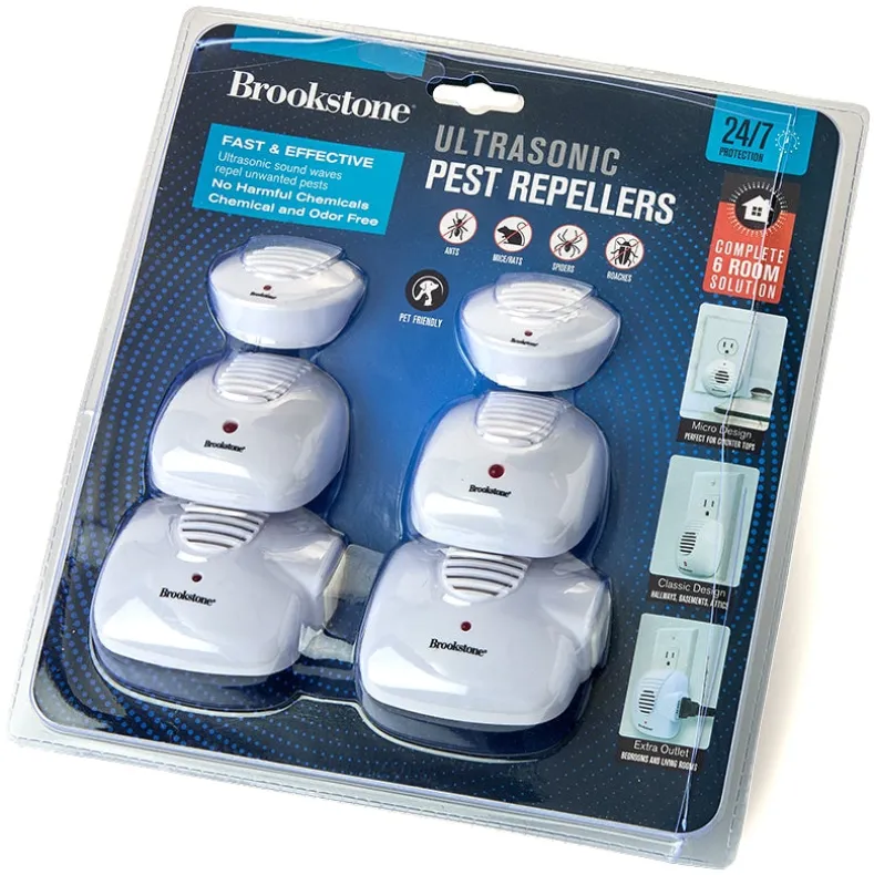 Brookstone® Ultrasonic Pest Repellers - Multi-Room, Plug-In, Set of 6