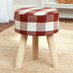Buffalo Check Round Footstool Ottoman
