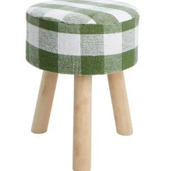 Buffalo Check Round Footstool Ottoman