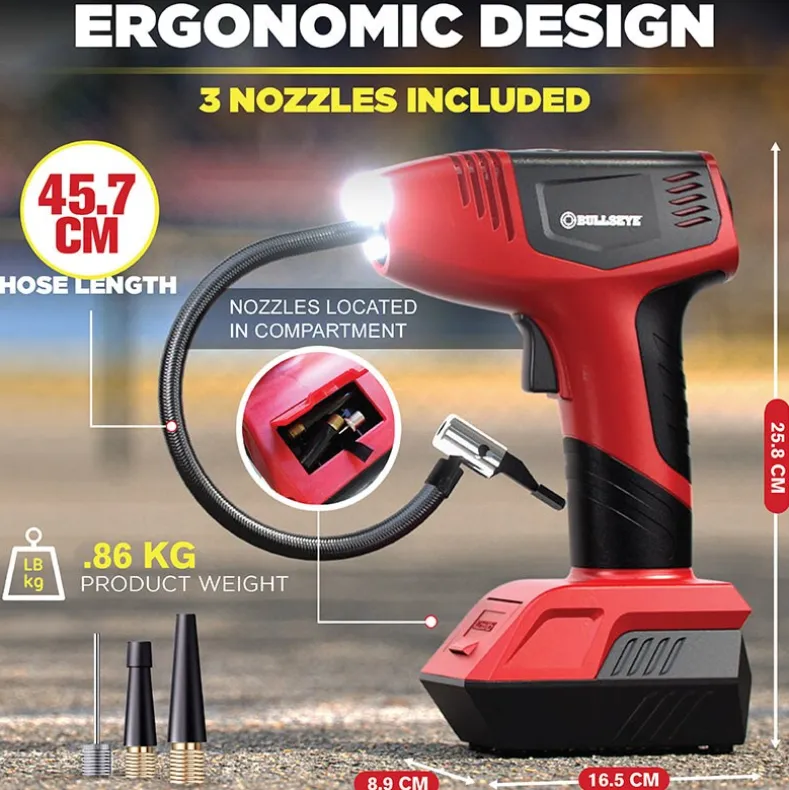 Bullseye™ Pro Rechargeable Tire Inflator - Fast, Portable, and Efficient