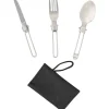 Camping Stainless Steel Folding Cutlery Set With Carry Pouch