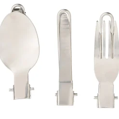 Camping Stainless Steel Folding Cutlery Set With Carry Pouch