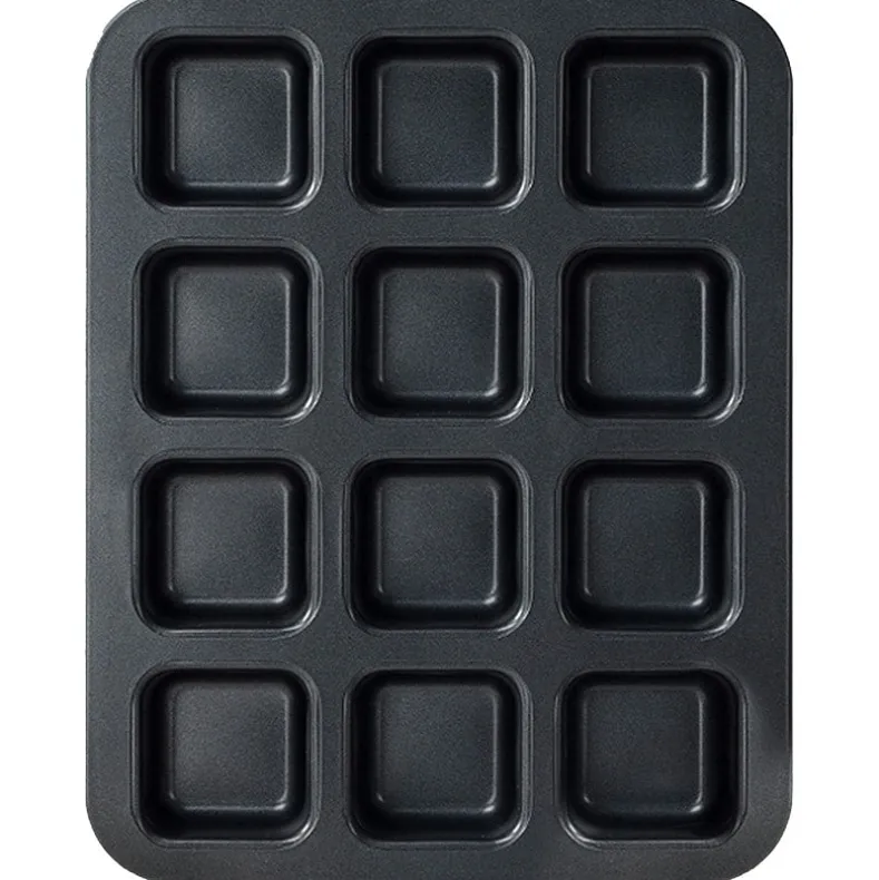 Carbon Steel Square Muffin Baking Pan Non Stick 12 Cavity