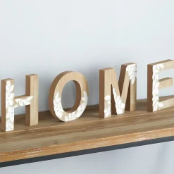Carved Wood Home Letters with Floral Designs