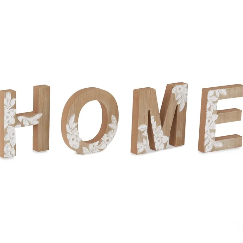Carved Wood Home Letters with Floral Designs