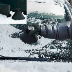 Car Windshield Ice and Snow Removers with Toothed Head and Funnel-Set of 2