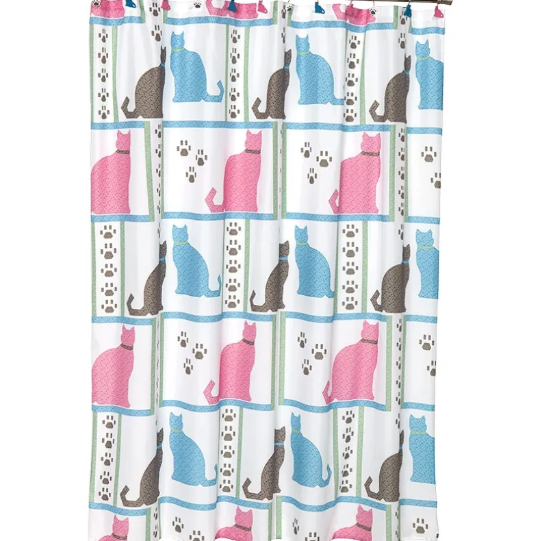 Cat Paw Print Shower Curtain or Valance