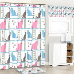 Cat Paw Print Shower Curtain or Valance