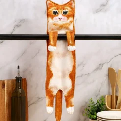 Cat Shaped Decorative Soft And Absorbent Hanging Kitchen Towel