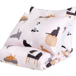 Cat's Life Reversible King Complete Comforter Set