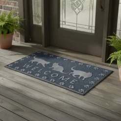 Cats Welcome Rubber Doormat