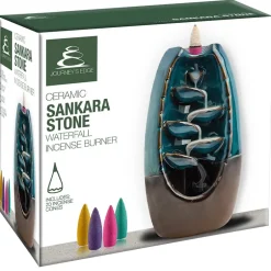 Ceramic Sankara Stone Waterfall Incense Burner or 100 Incense Cones