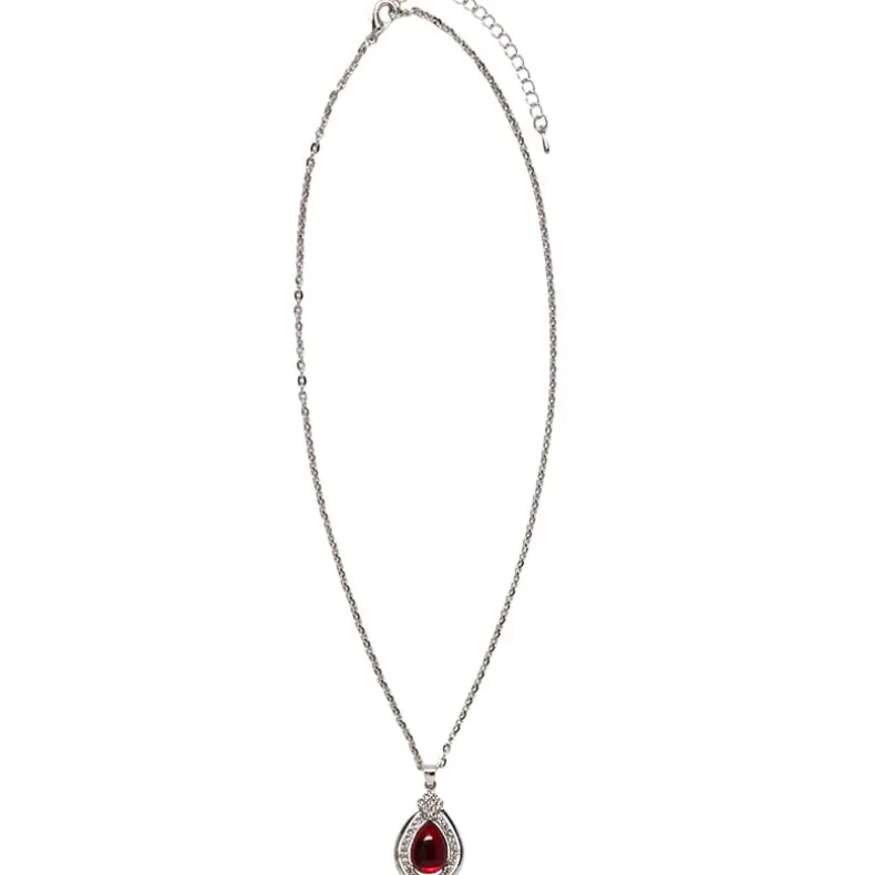 Chalcedony Red Stone Pendant with Chain