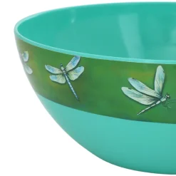 Charming Green Dragonfly Salad Bowl in Melamine