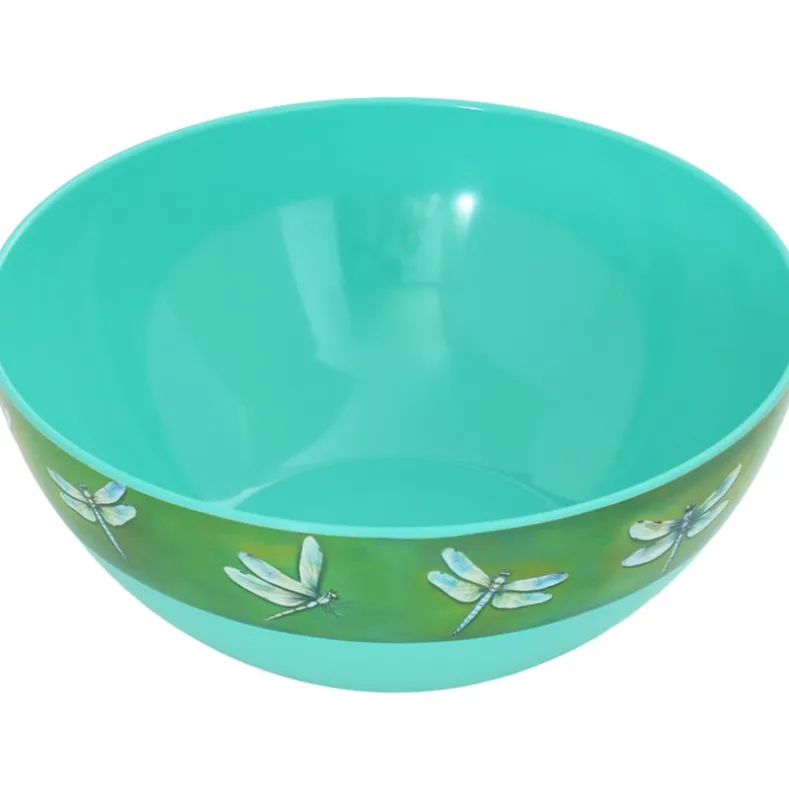 Charming Green Dragonfly Salad Bowl in Melamine