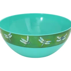 Charming Green Dragonfly Salad Bowl in Melamine