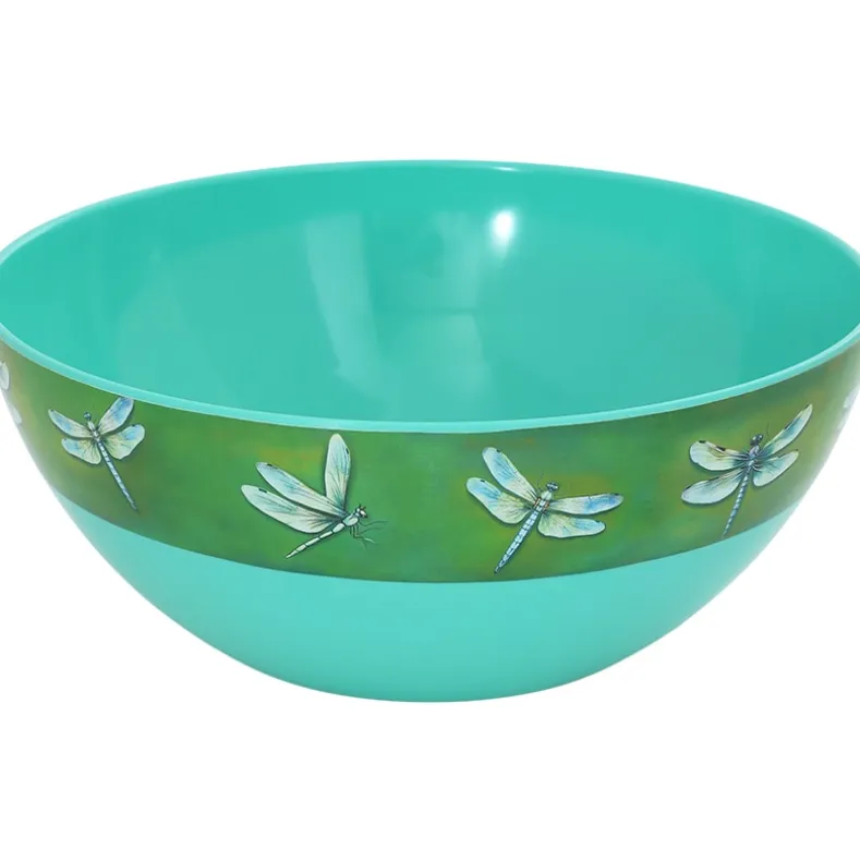 Charming Green Dragonfly Salad Bowl in Melamine