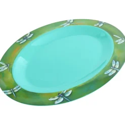 Charming Green Dragonfly Serving Platter in Melamine