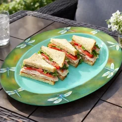 Charming Green Dragonfly Serving Platter in Melamine