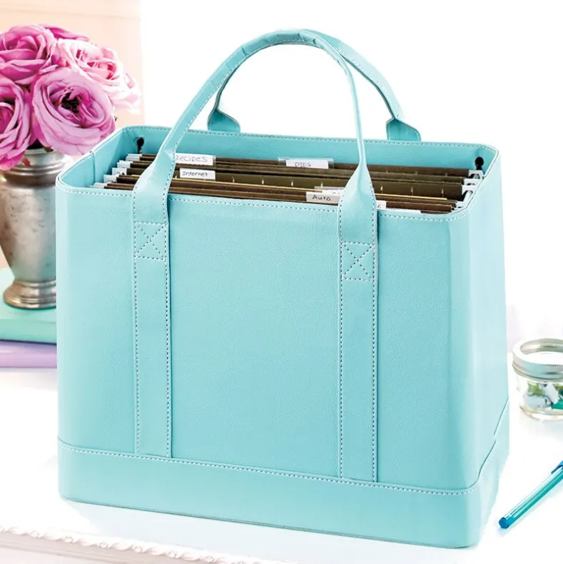 Chic Portable File Organizer Tote for Office