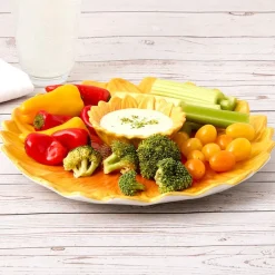 Chip and Dip Flower Ceramic Serving Platter