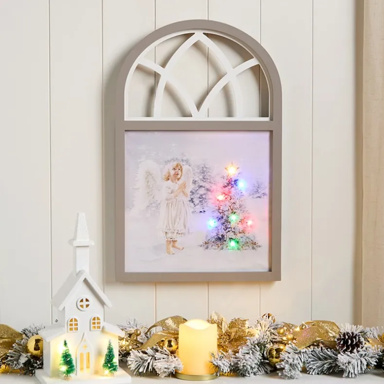 Christmas Angel Framed Lighted Wall Art