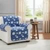 Christmas Blue Floral Chair Furniture Protector