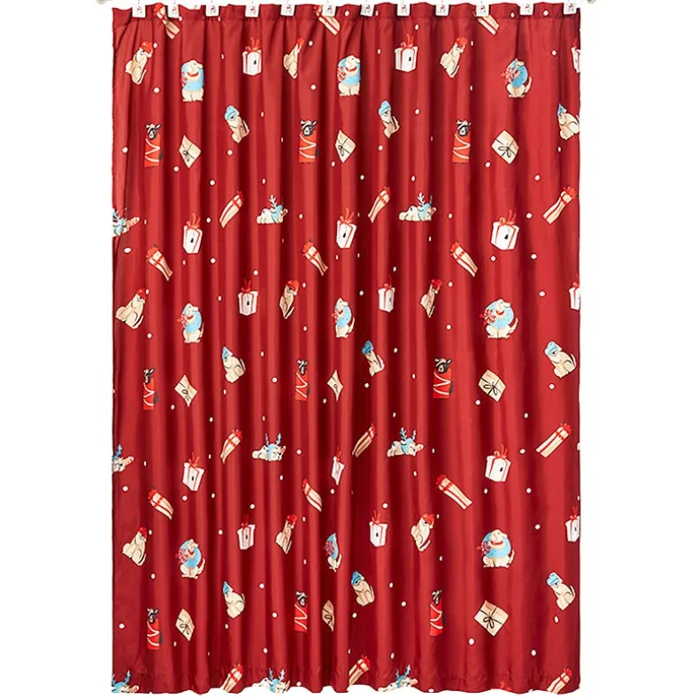 Christmas Dogs Shower Curtain, Bath Rug, Hand Towels, Valance, or Hooks