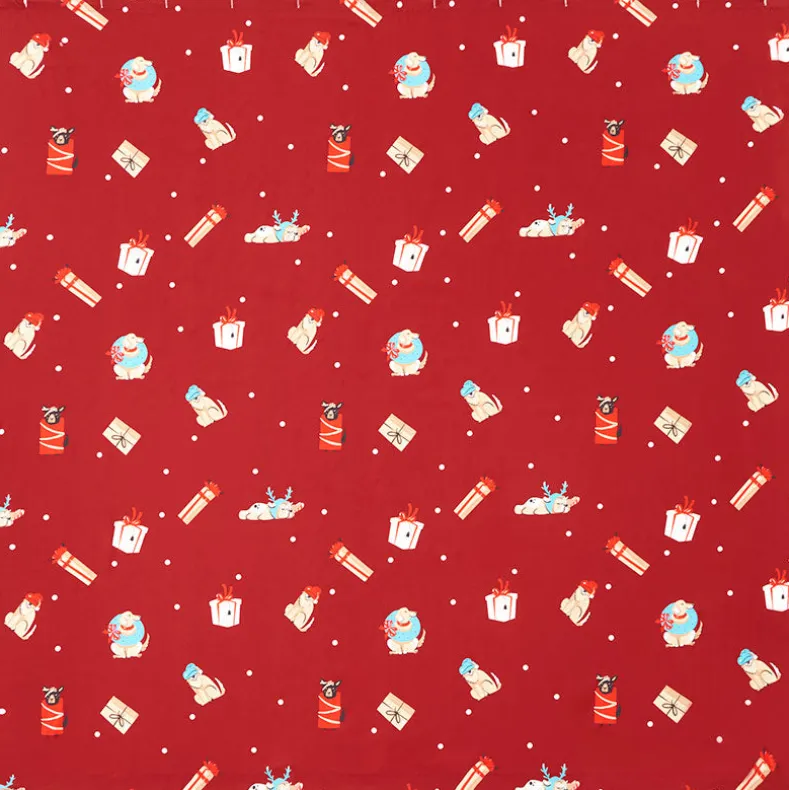Christmas Dogs Shower Curtain, Bath Rug, Hand Towels, Valance, or Hooks