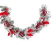 Christmas Frosted Pine With Red Bows Decor