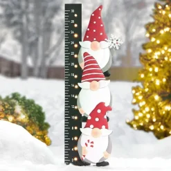 Christmas Lighted Stacked Gnome Snow Gauge