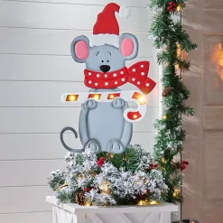 Christmas Mouse Garden Stake