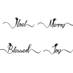 Christmas Place Setting Sentiment Word Decor or Salad Plates - Set of 4