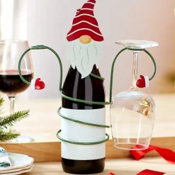 Christmas Wine Bottle And Glass Holder