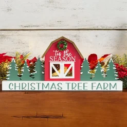 Christmas Wooden Tree Farm Tabletop Decor