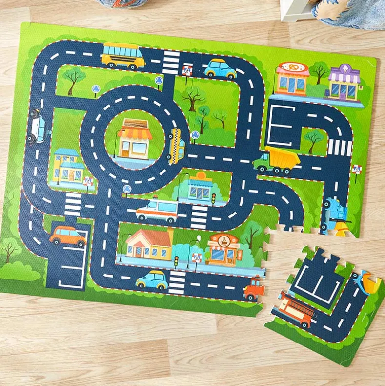 City Road Puzzle Play Mat - Ultimate Imaginative Playground for Kids 12 Pc.