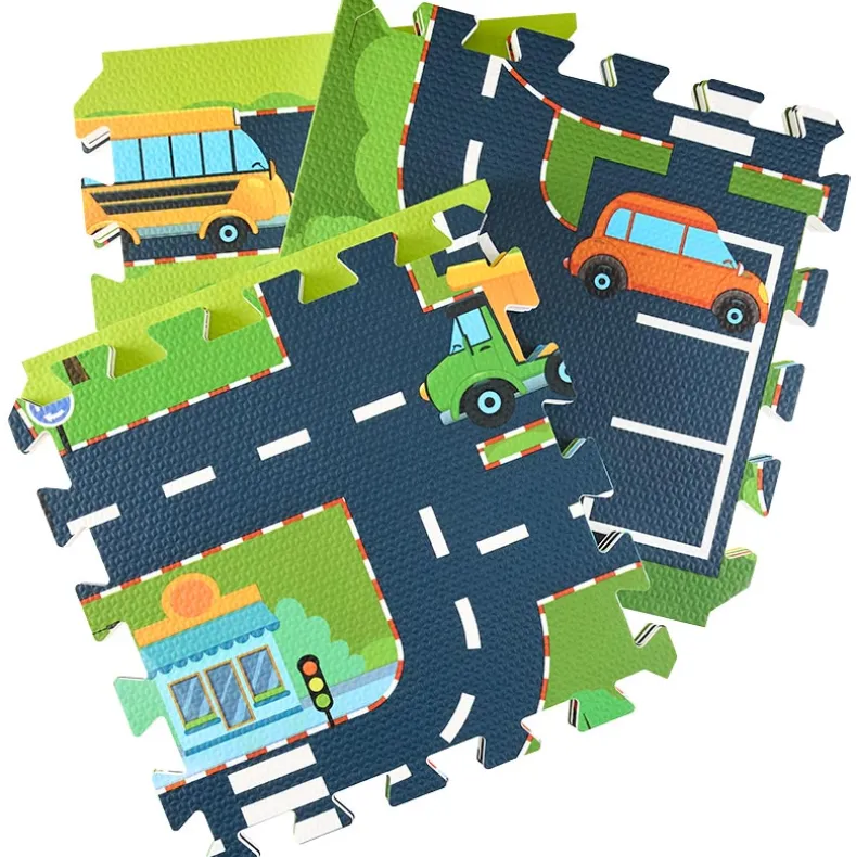 City Road Puzzle Play Mat - Ultimate Imaginative Playground for Kids 12 Pc.