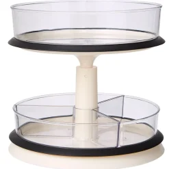 Clear Round Plastic Spinning Cabinet Organizer - Expandable