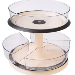 Clear Round Plastic Spinning Cabinet Organizer - Expandable