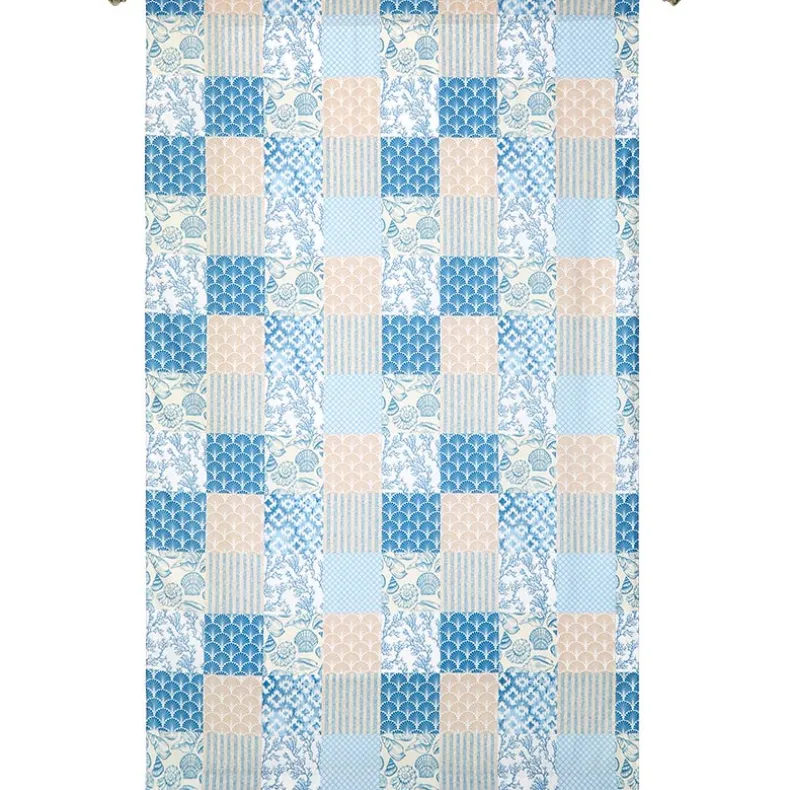 Coastal Coral Patch Window Panel 50" x 63" or 50" x 84"