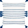 Coastal Inspired Embroidered Decorative Pillow