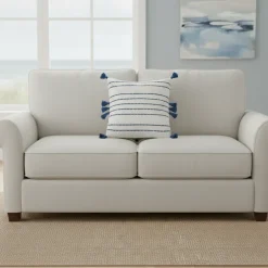 Coastal Inspired Embroidered Decorative Pillow