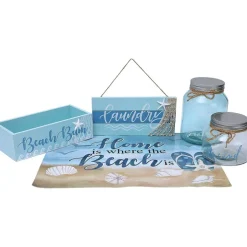 Coastal Laundry Storage Glass Jar